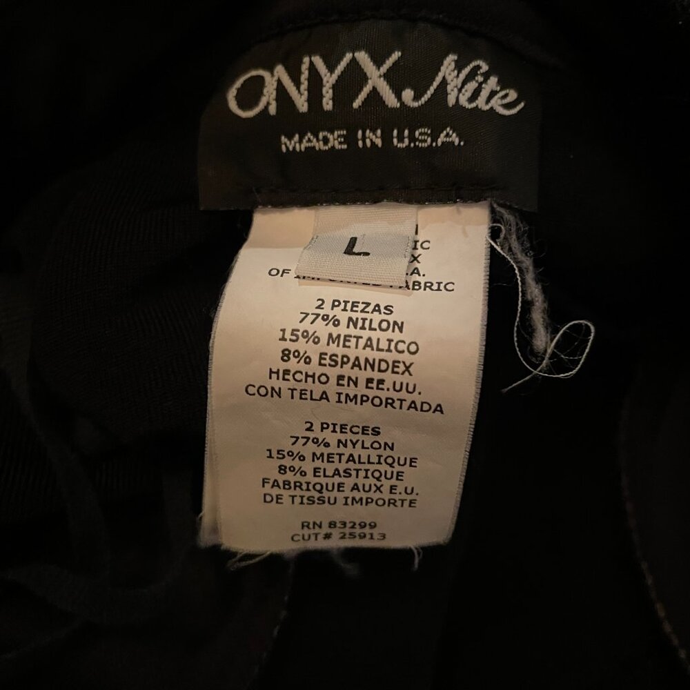 ONYX NITE Black & Emerald Green 2 pc Jacket / Top Women's Set, Made in USA - Picture 5 of 15